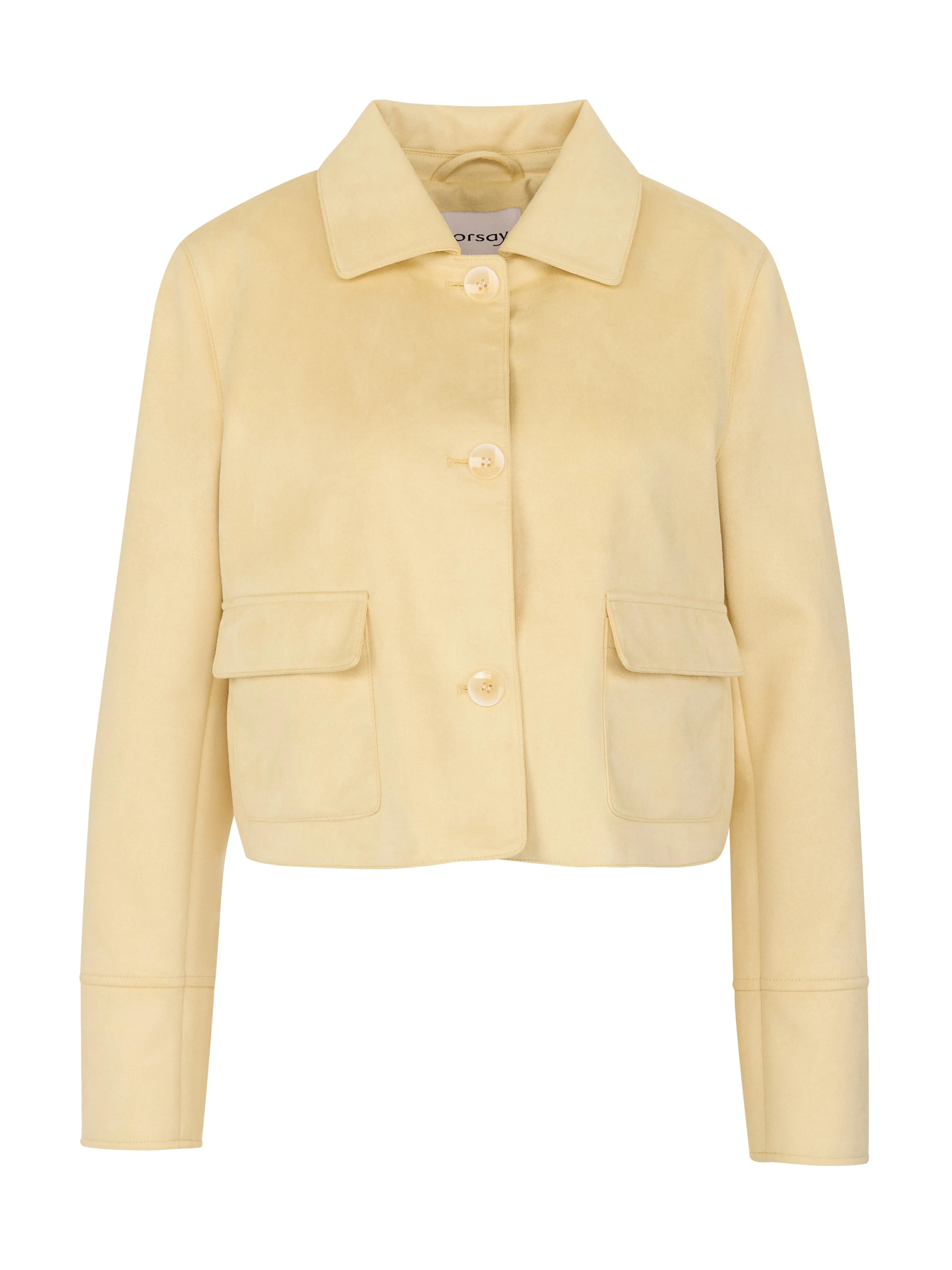 Gelbe Damenjacke aus Veloursleder ORSAY
