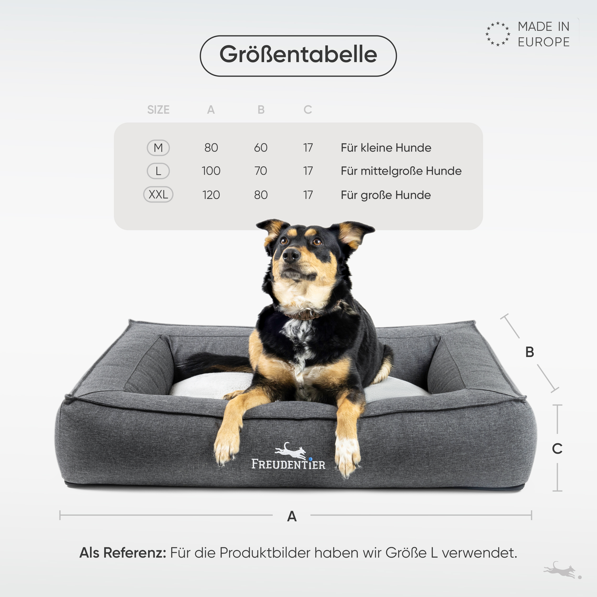 Freudentier Hundebetten Freudentier orthopädisches Box Hundebett Siebenschläfer L