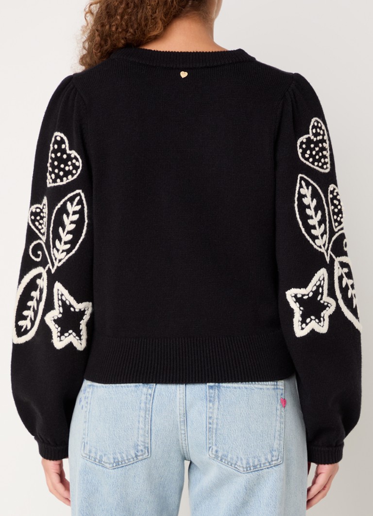 Pull en maille fine Fabienne Chapot Vesper avec broderie logo