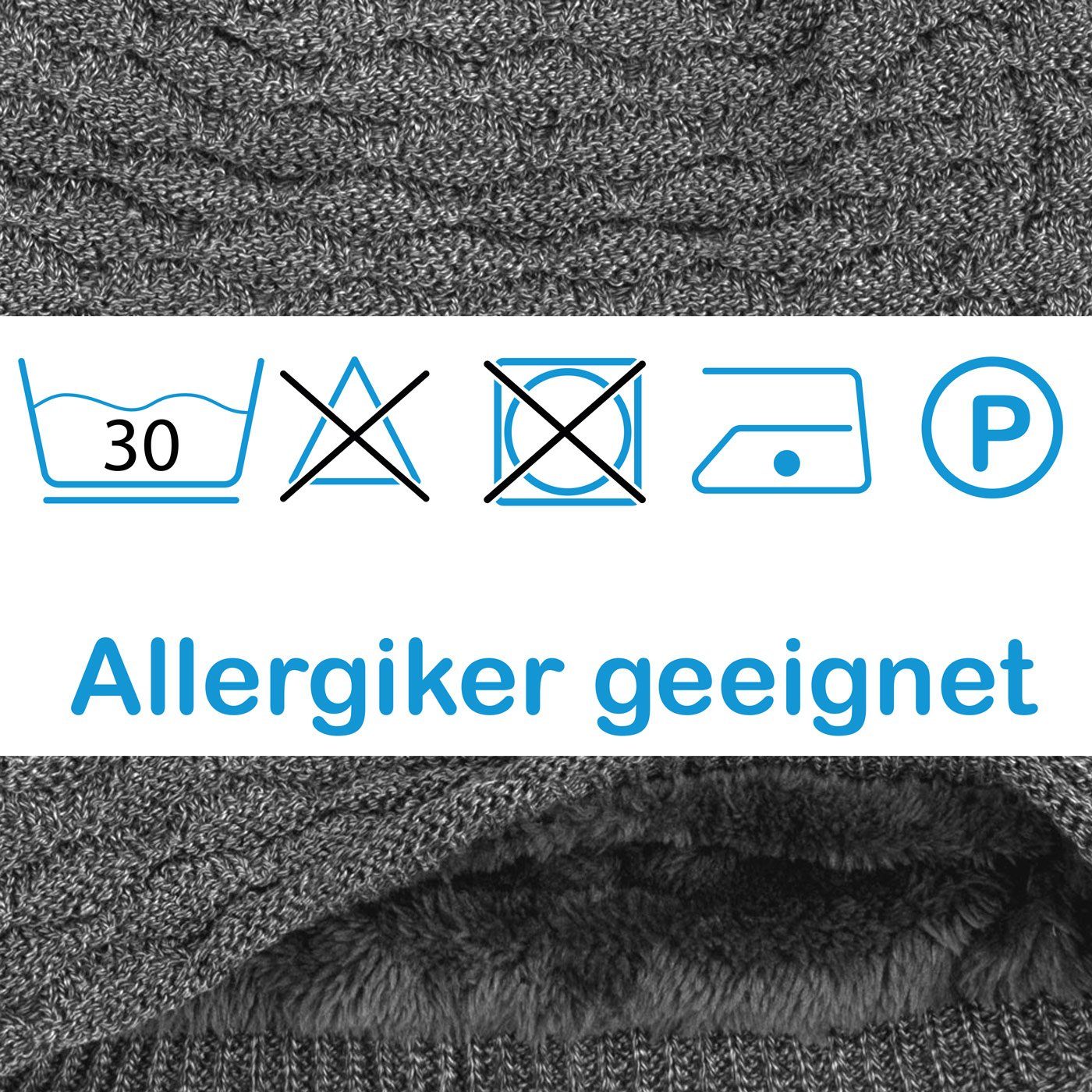 compagno Strickmütze (1-St) Wintermütze warm gefütterte Mütze mit Wabenmuster Beanie meliert