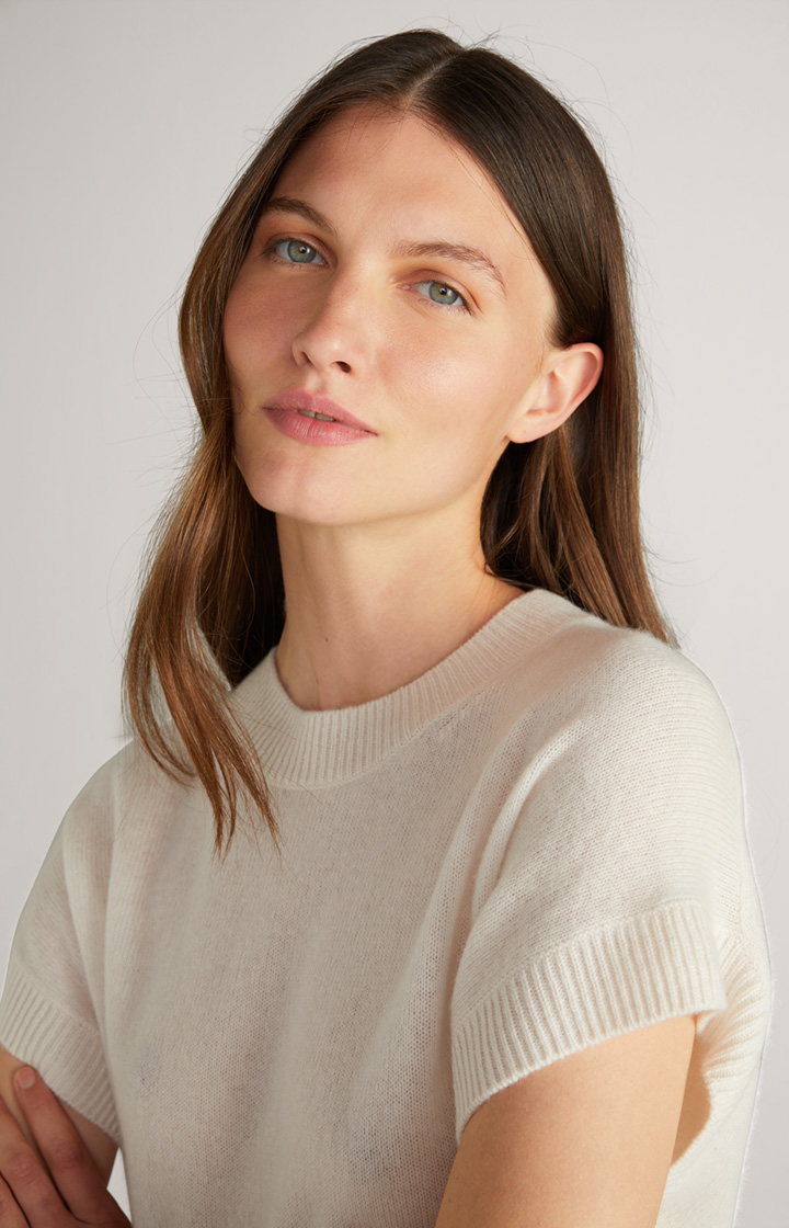 Cashmere-Strickpullover in Creme