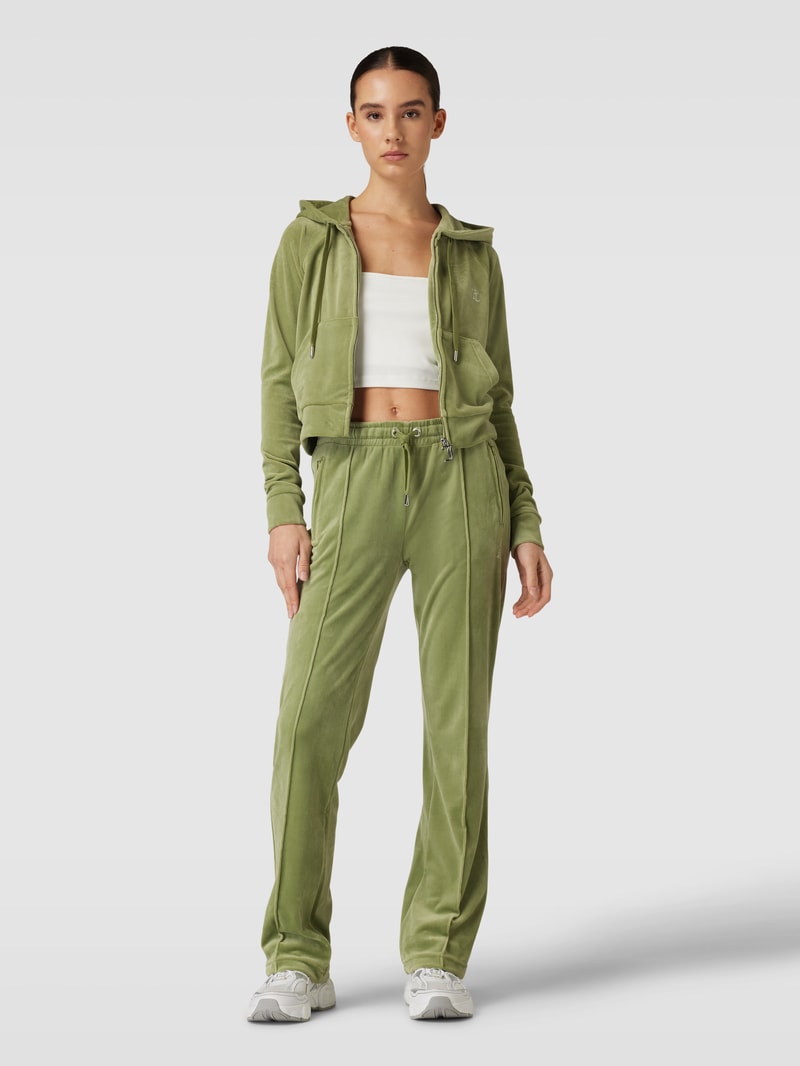 Sweatjacke mit Kapuze Modell 'MADISON' in hellgrün