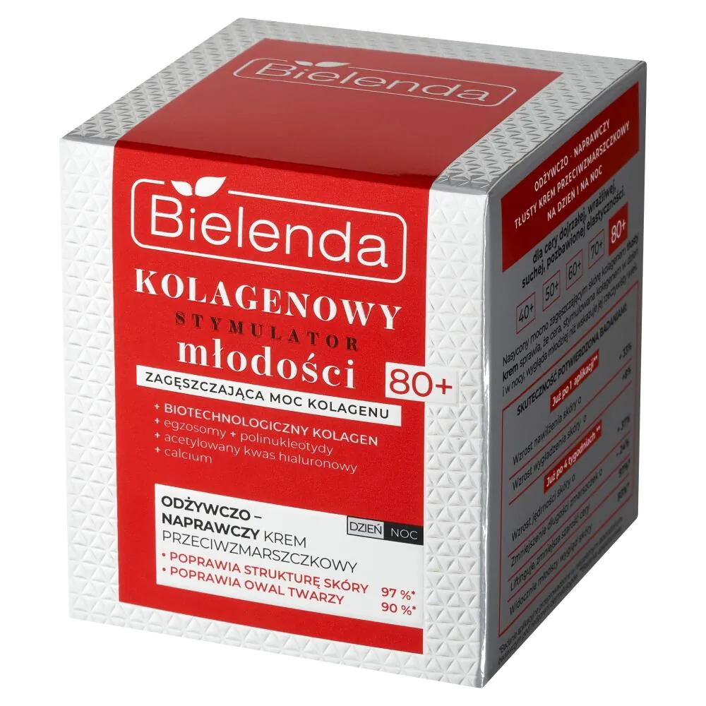 Bielenda Collagen Youth Stimulator voedende en herstellende crème 80+ dag/nacht