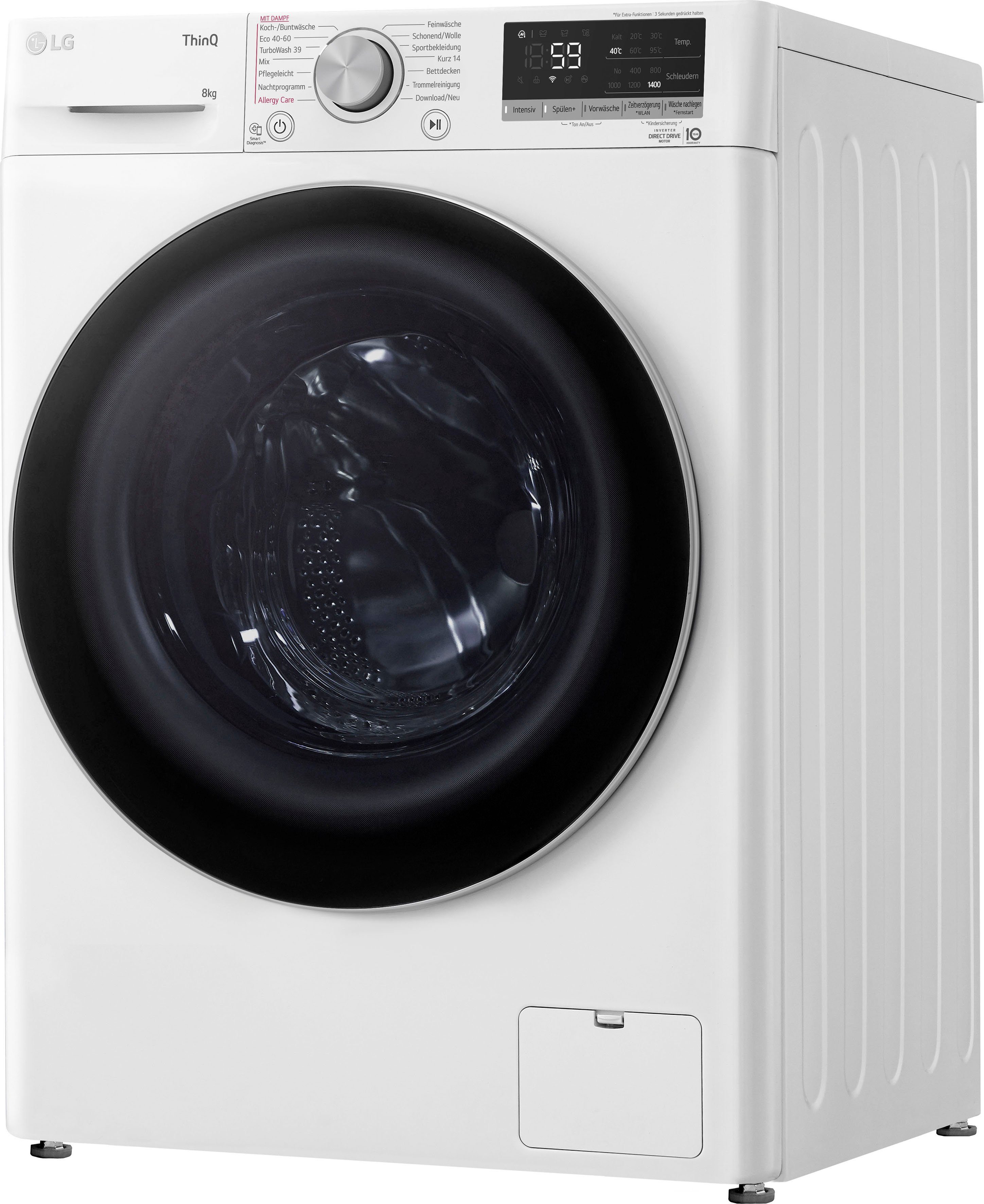 LG Waschmaschine F4WV7081, 8 kg, 1400 U/min