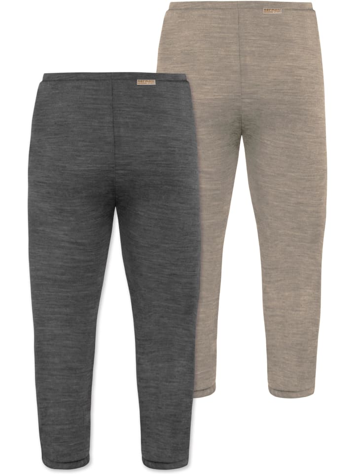 Normani Outdoor Sports 2er Pack Baby Merino Unterhose mit Füßen in Beige/Anthrazit günstig kaufen