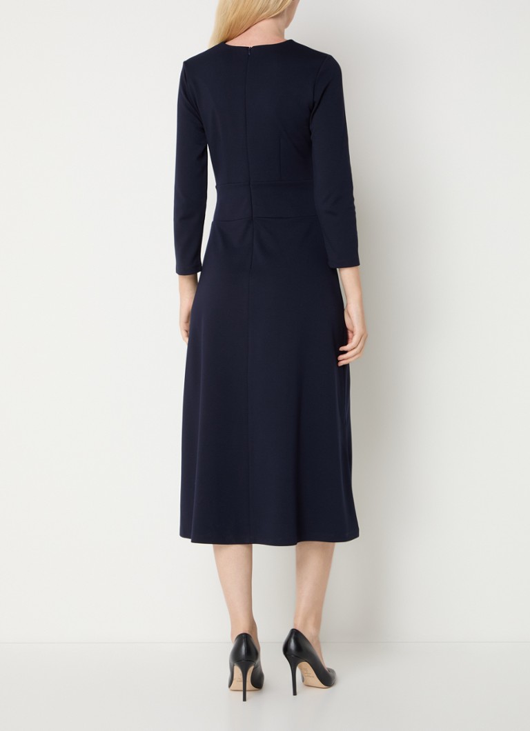 Vestido midi Yvonne de LKBennett con mangas abullonadas.
