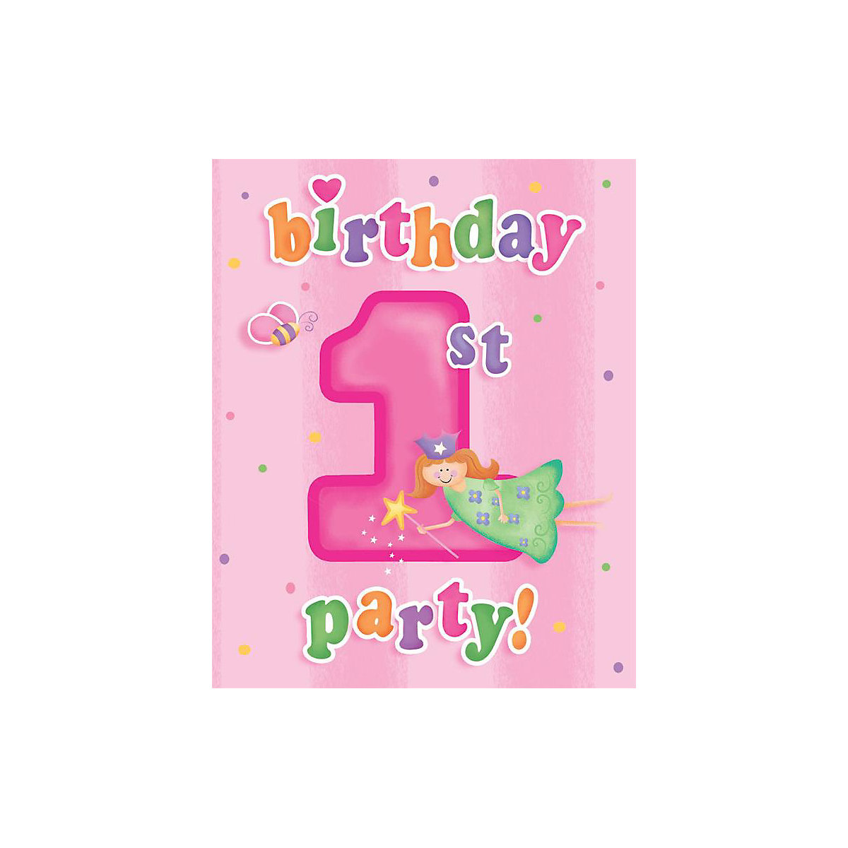 Einladungskarten 1. Geburtstag - Mädchen, 8 Stück inkl. Kuvert