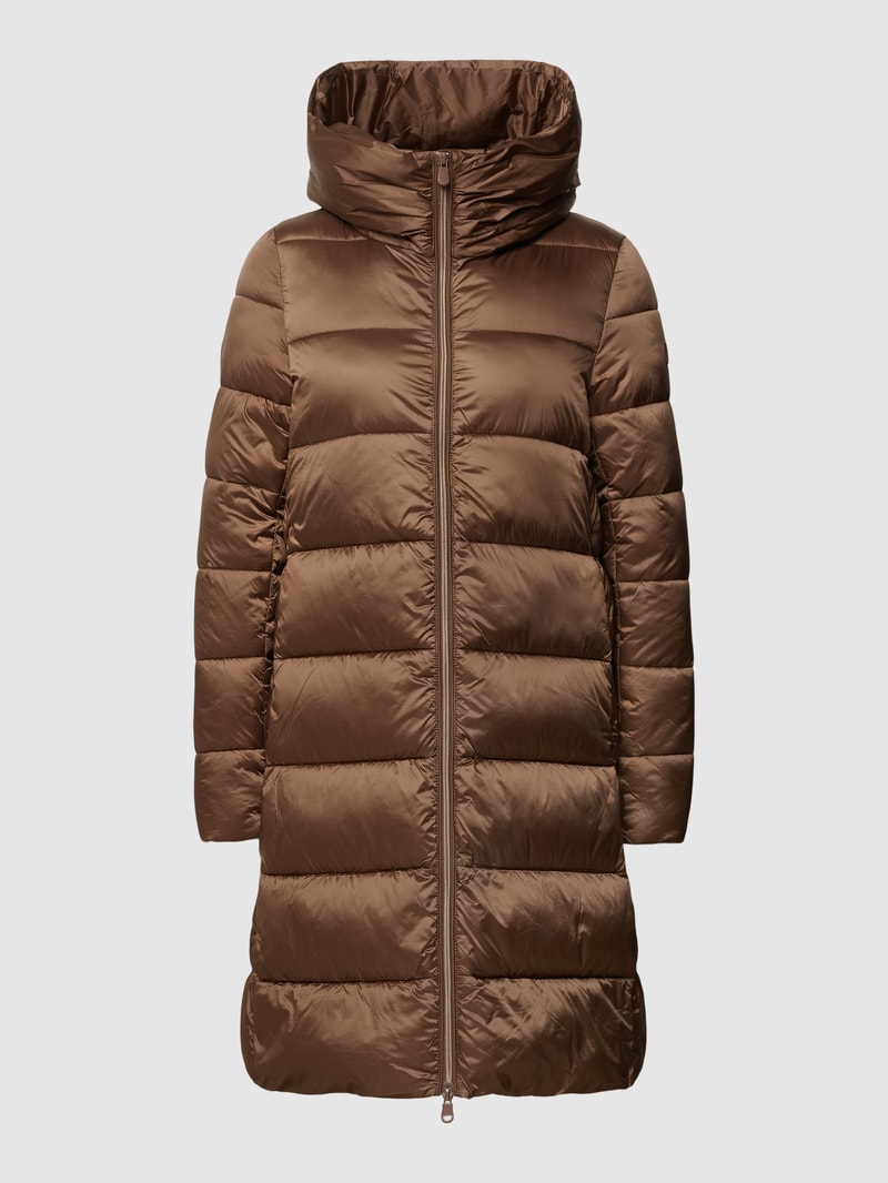 Jacke mit Label-Patch Modell 'Lysa' in dunkelbraun