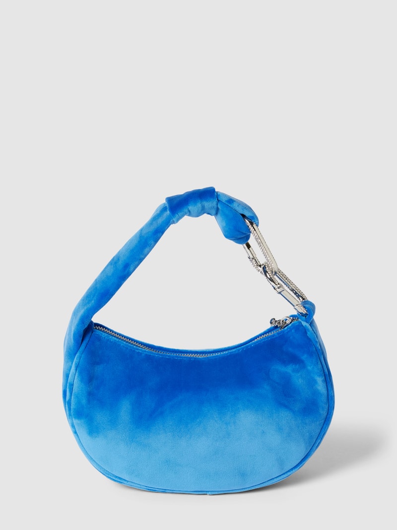 Handtasche mit Label-Applikation Modell 'BLOSSOM' in blau