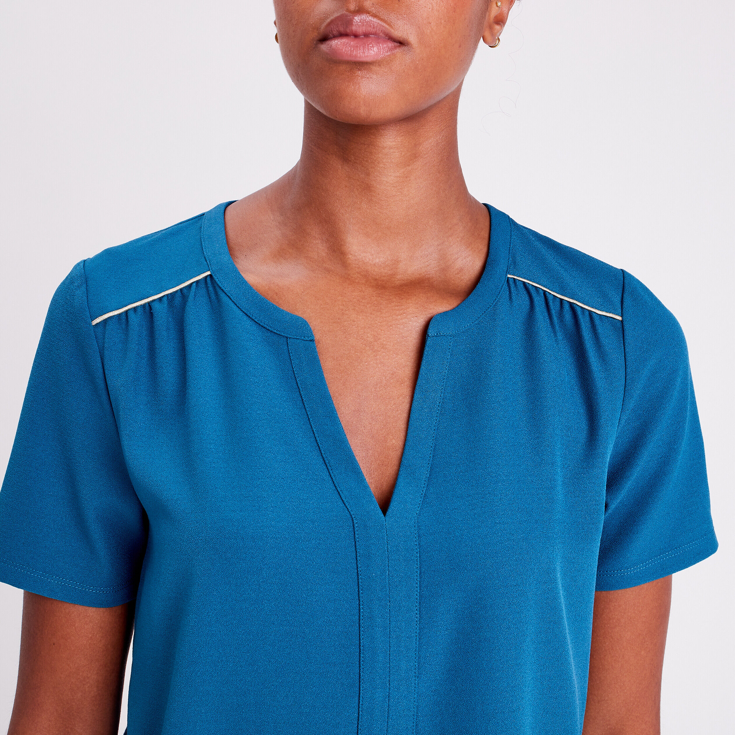 T-shirt manches courtes bleu pétrole femme | Cache Cache