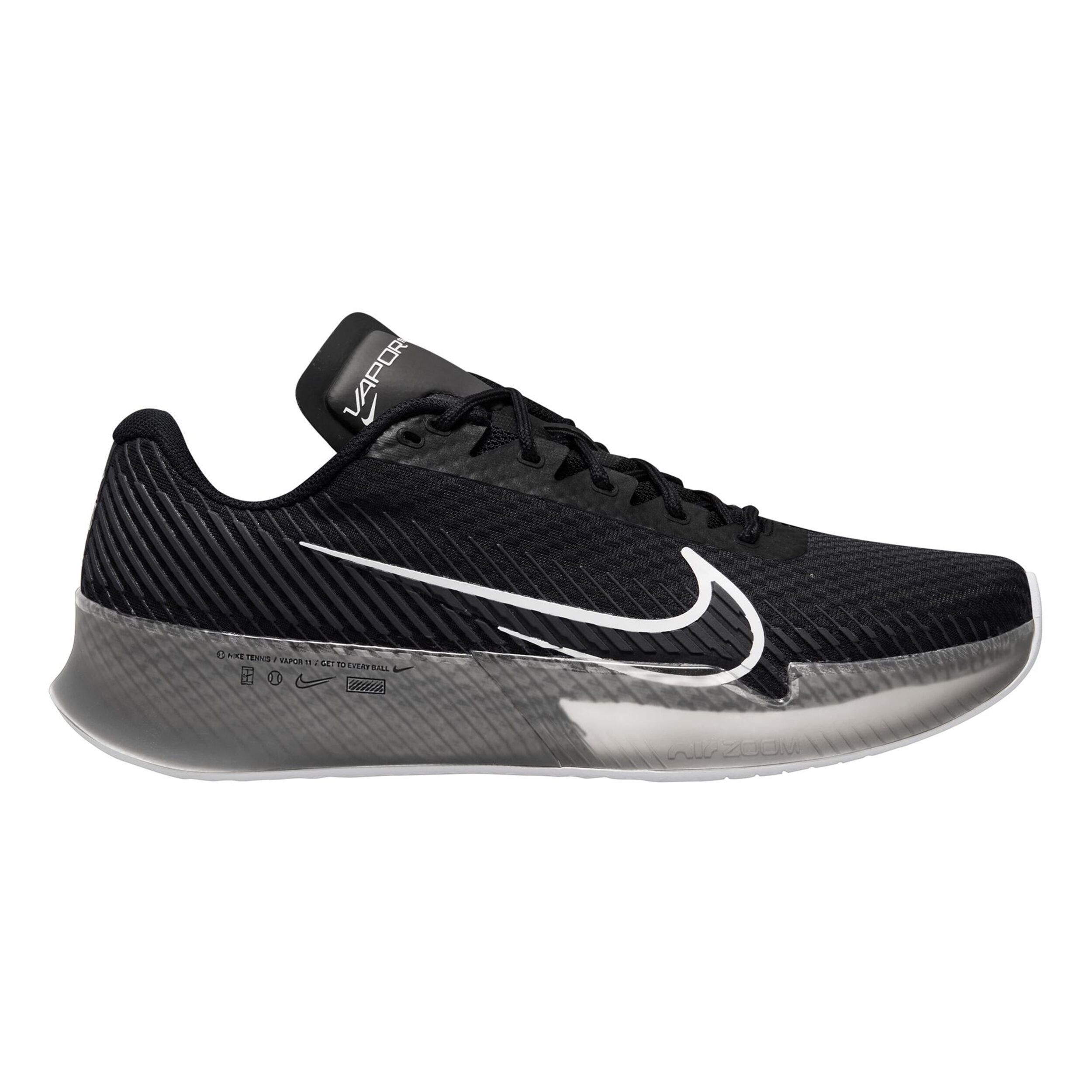 Air Zoom Vapor 11 Allcourtschuh Herren - Schwarz, Dunkelgrau
