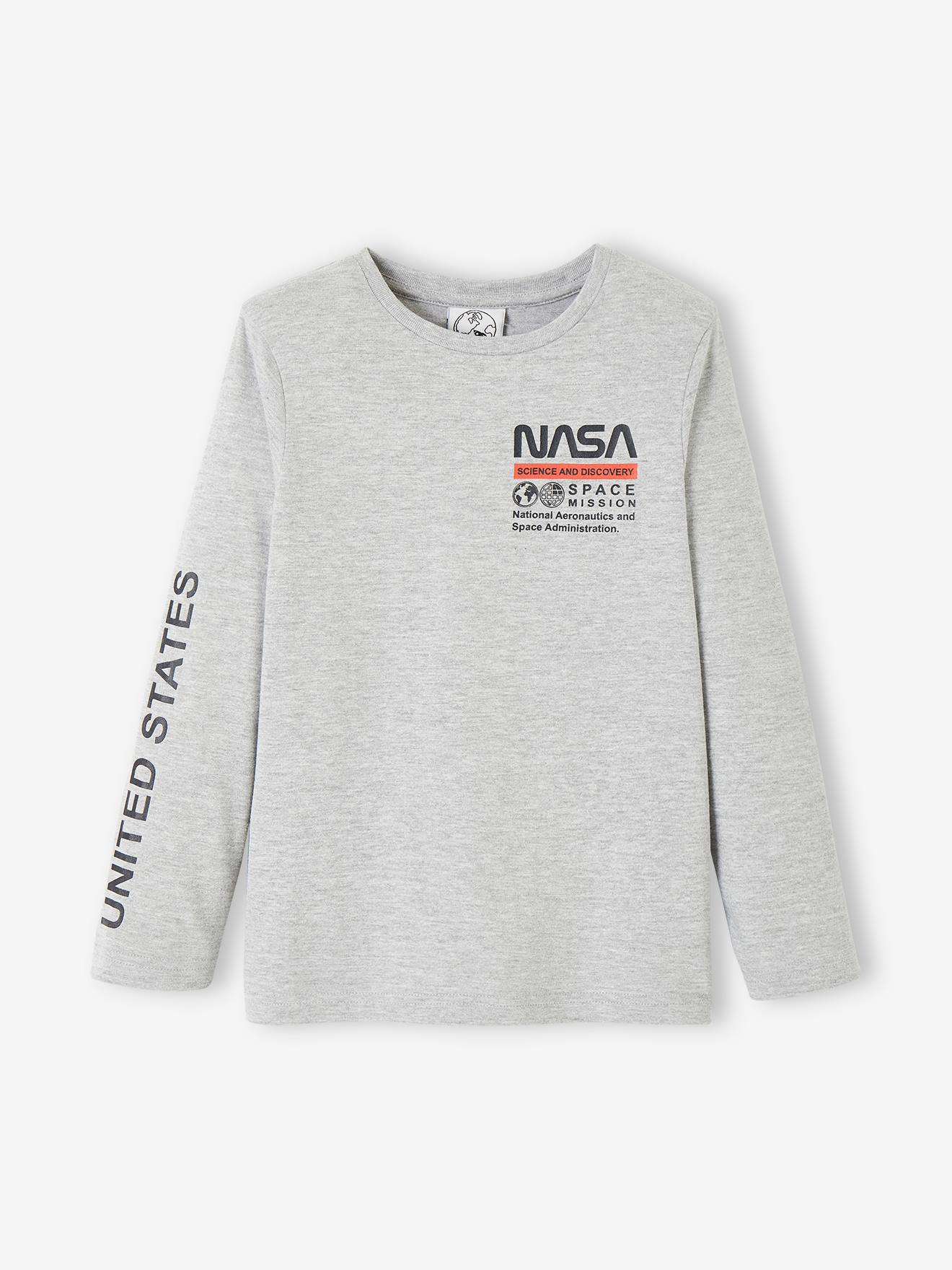 T-shirt manches longues garçon NASA® gris chiné