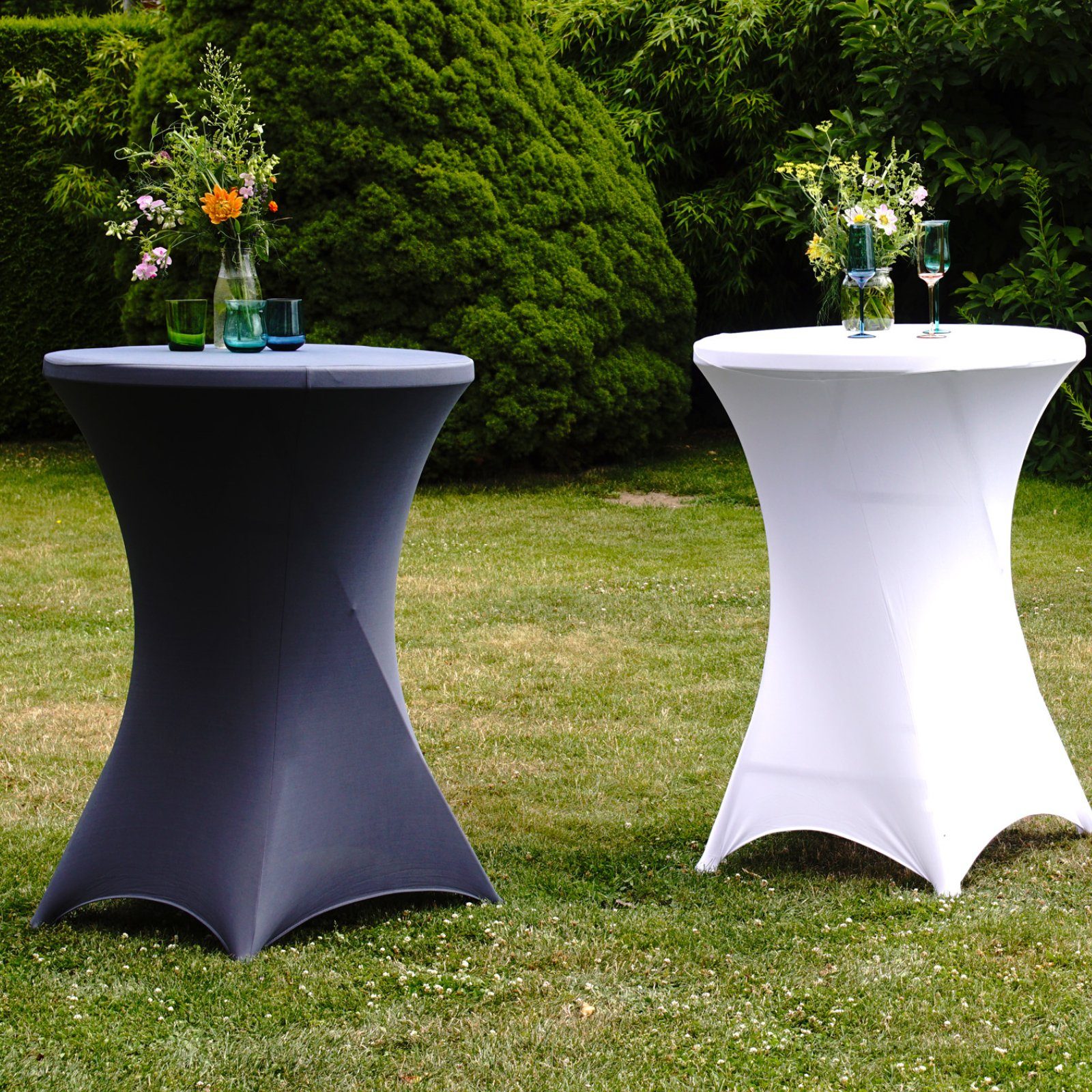 TRUTZHOLM Stehtisch Stehtisch klappbar Ø 80 cm Höhe 110 cm Stahl Gastrotisch Partytisch (1er)
