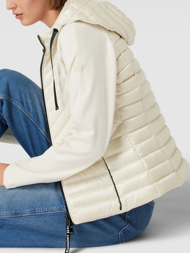 Daunenjacke mit Label-Details in offwhite