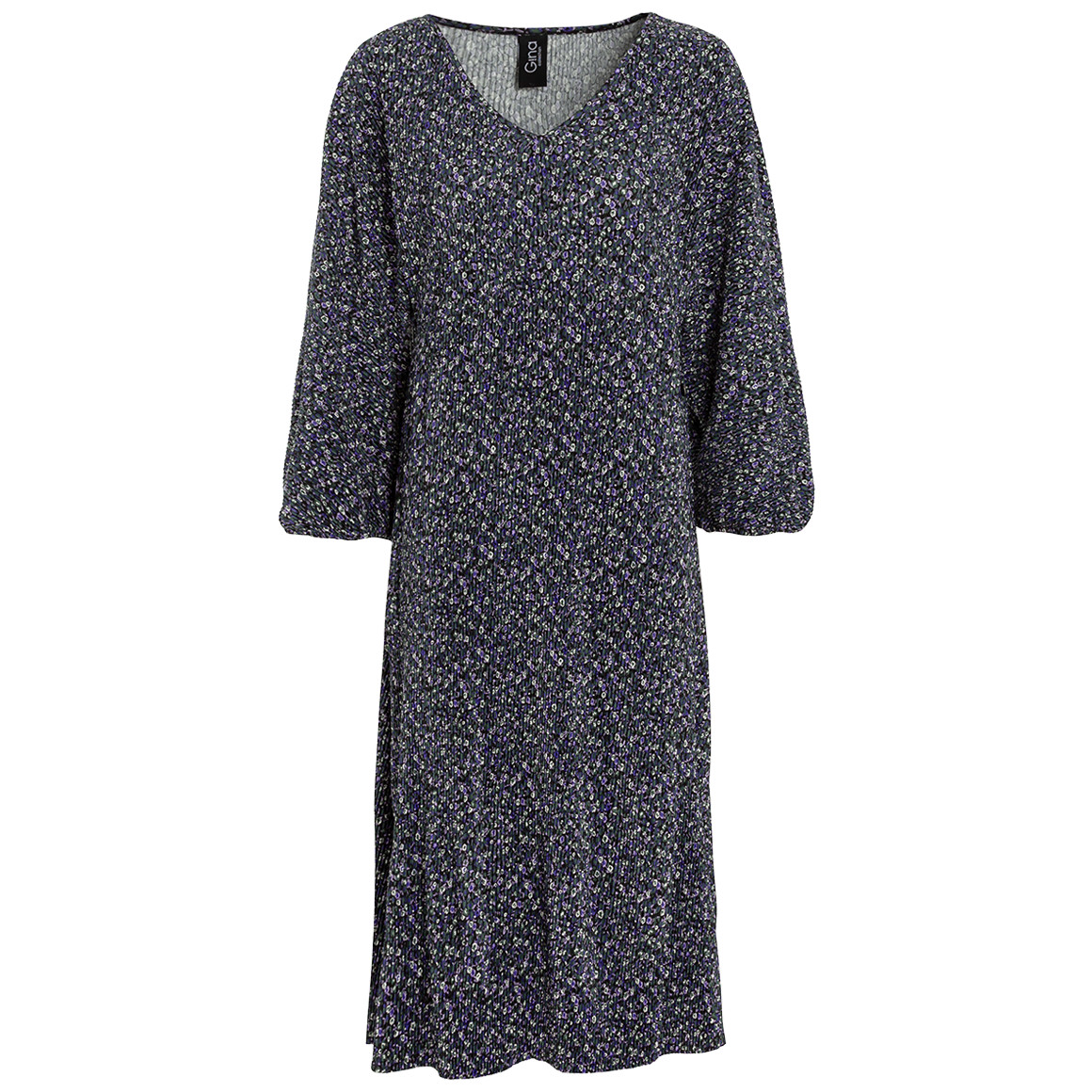 Damen Plissee-Kleid mit V-Ausschnitt