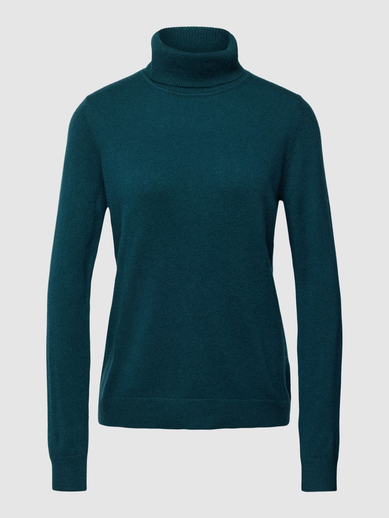 Kaschmirpullover in melierter Optik in petrol