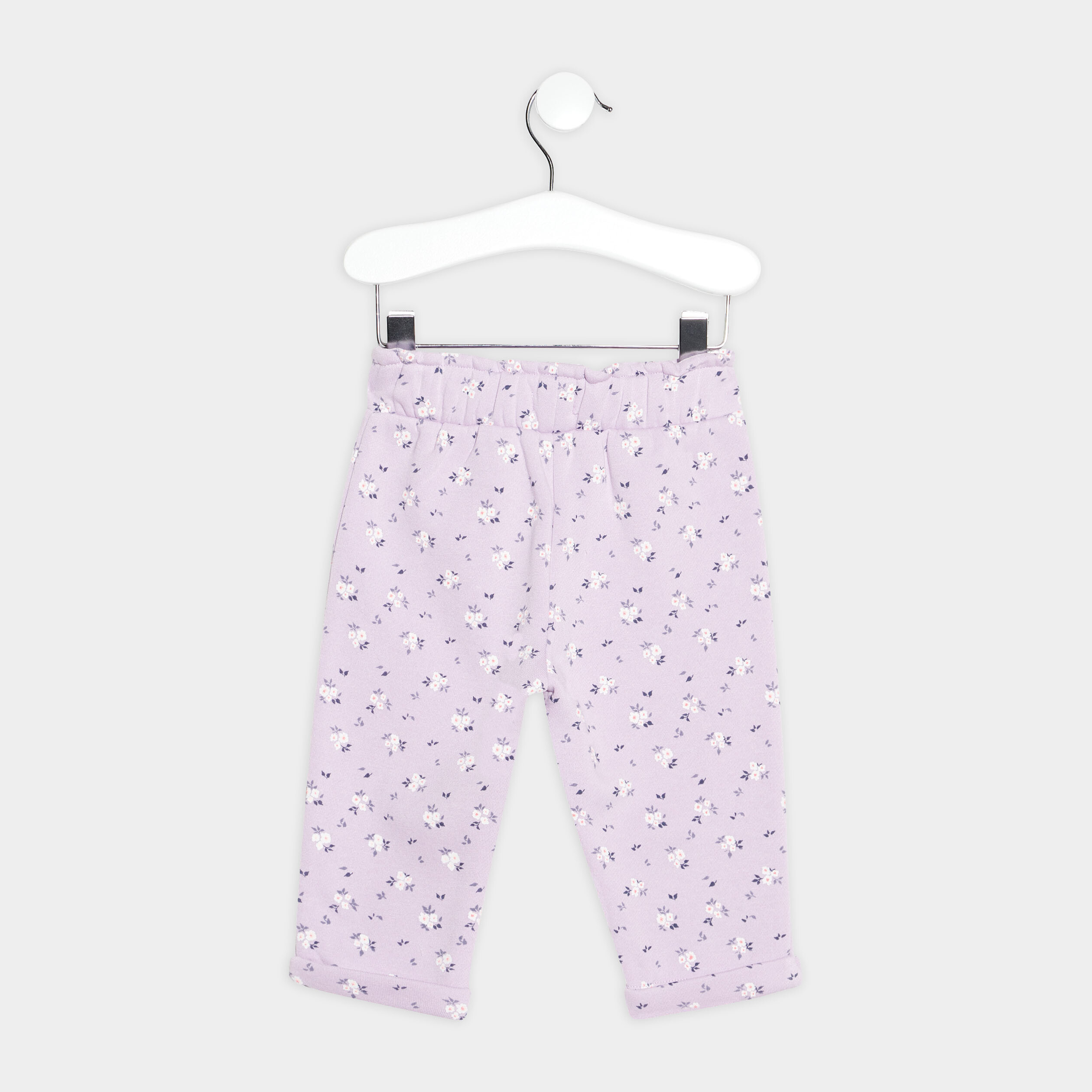 Pantalon jogging molletonné avec noeud parme bébé fille | La Halle