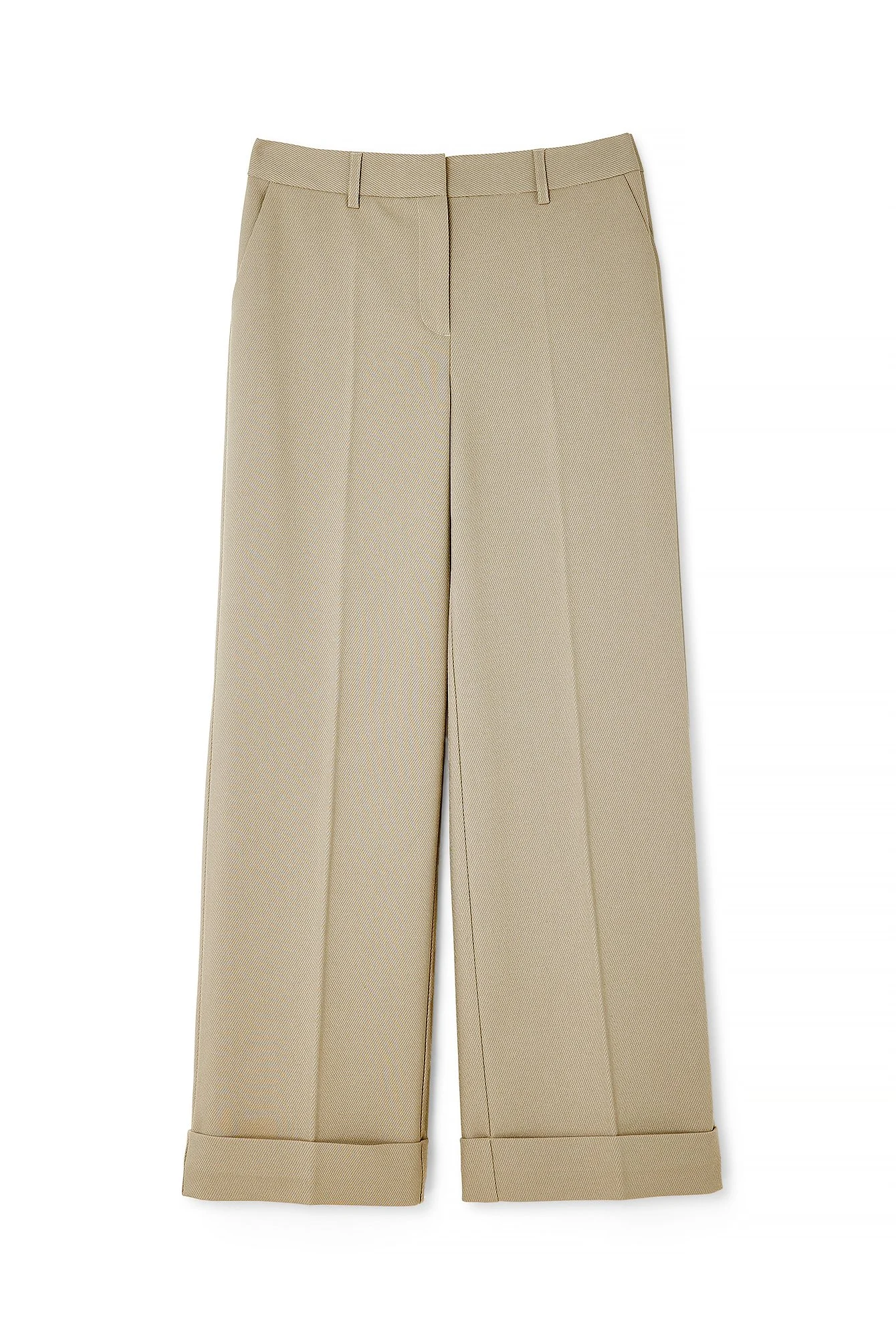 Krempelbare Twill-Anzughose mit mittlerer Taille