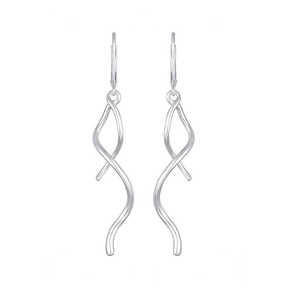Elli Elli Boucles d'Oreilles Femmes Pendentif d'oreilles Spirale Vague Torsadée en arg Boucles d'oreilles