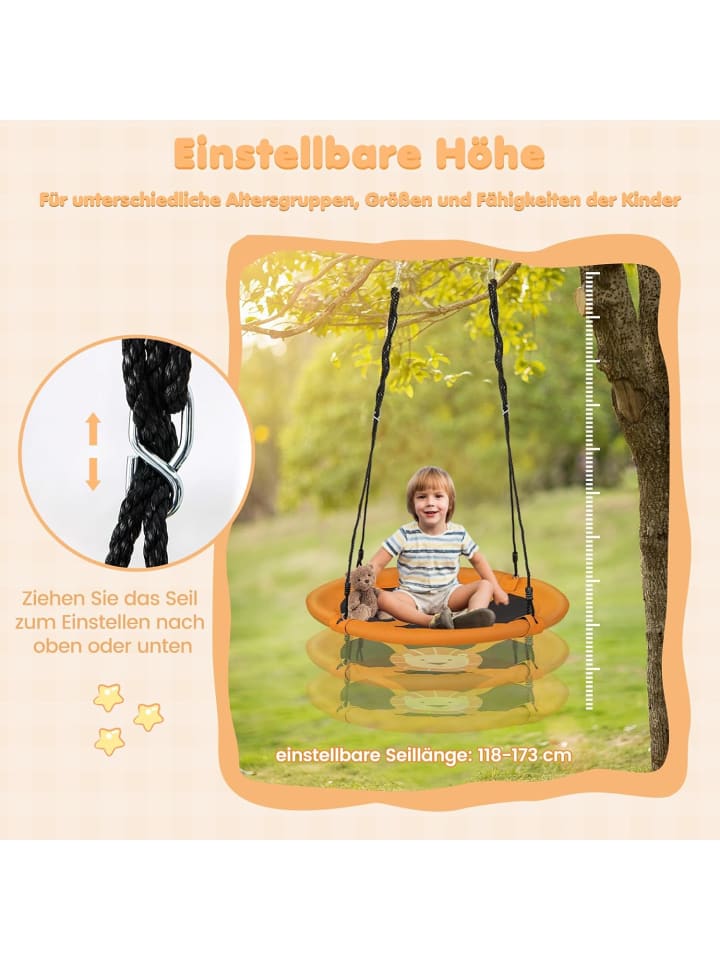 COSTWAY Nestschaukel Ø100cm ab 3 Jahre in Gelb günstig kaufen onesize