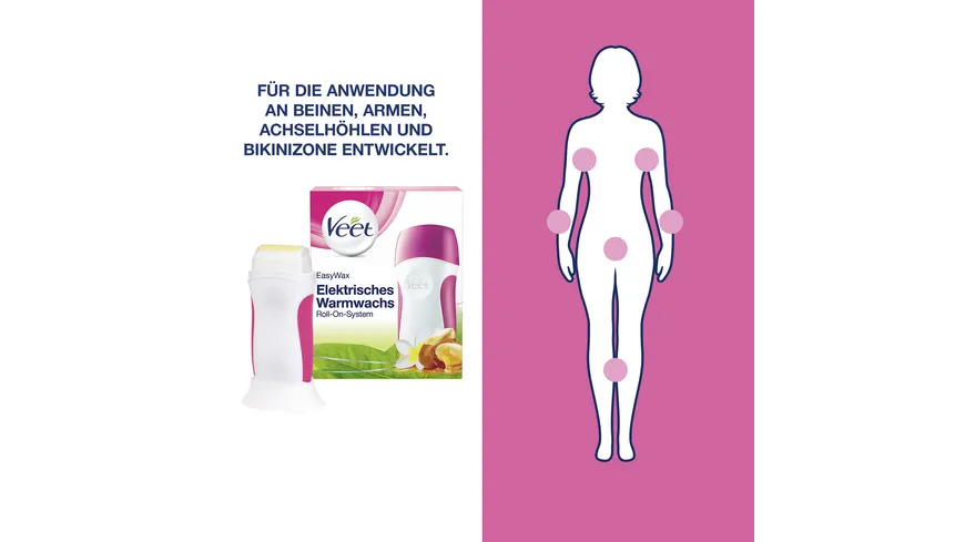 Veet Easy Wax elektrisches Warmwachs Roll on System