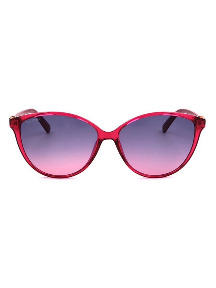 Swarovski Damen-Sonnenbrille in Rot/ Blau günstig kaufen 58