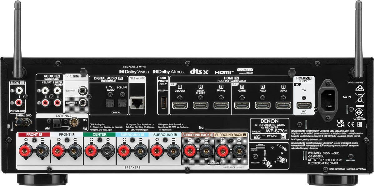Denon AVR-S770H 7.2 AV-Receiver (Bluetooth, LAN (Ethernet), WLAN)