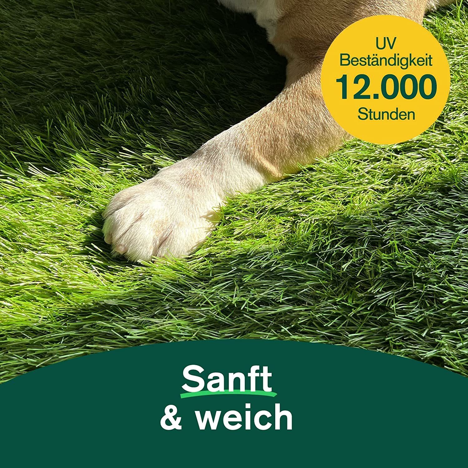 Karat Hundetoilette Premium Kunstrasen für Hunde, Rückseite Latex