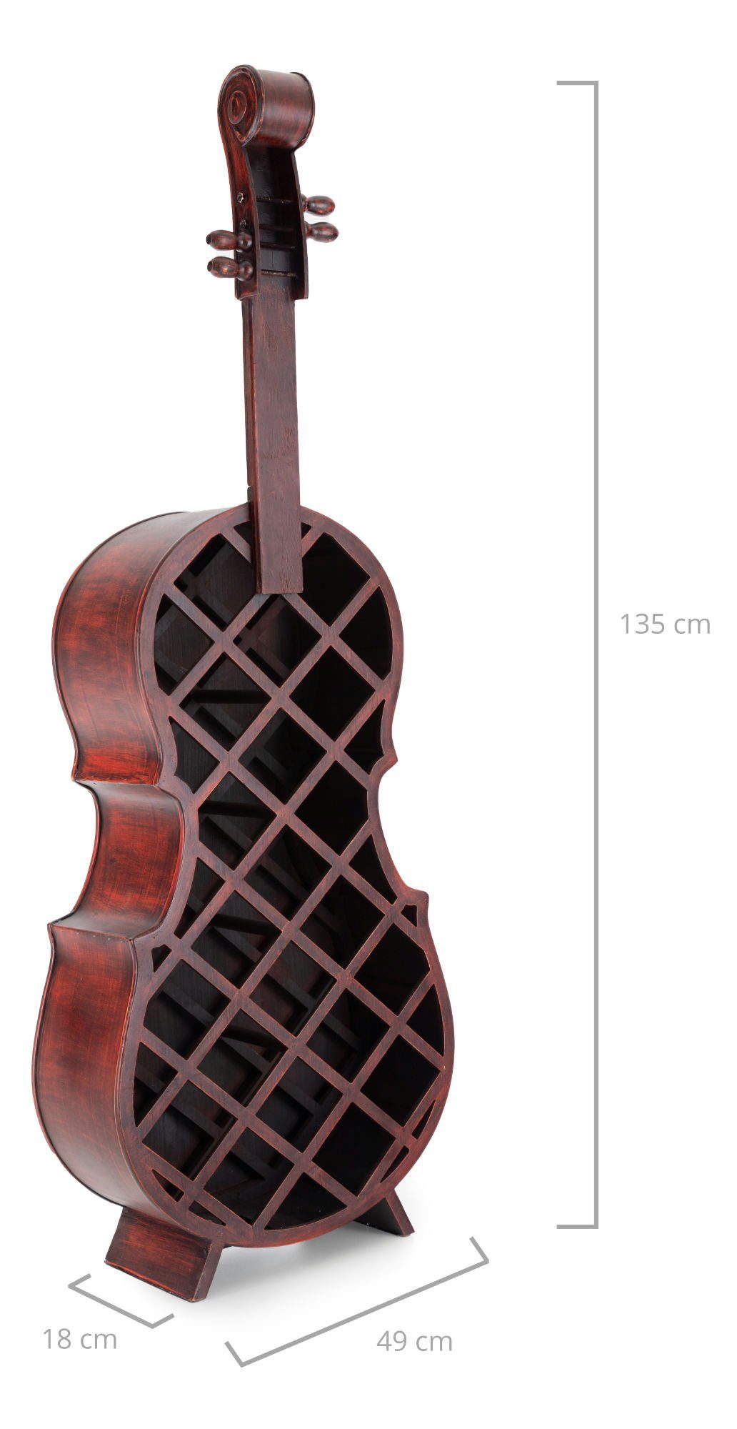 Stagecaptain Weinregal WR-21 Stradivino Wein- & Flaschenregal für 21 Flaschen, Weinständer Holz stehend in Vintage-Optik 