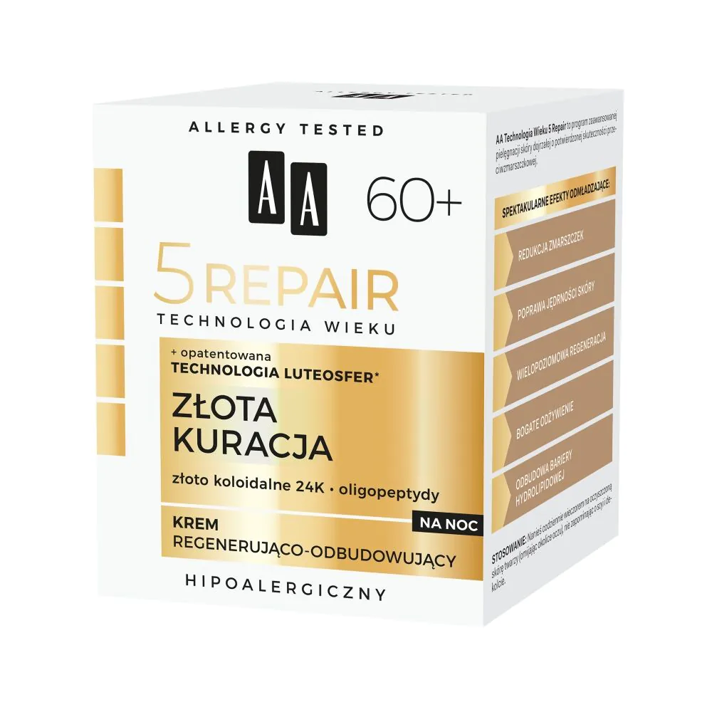 AA Age Technology 5Repair 60+ Golden Treatment Regenererende og genopbyggende natcreme