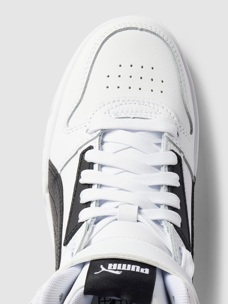 High Top Sneaker aus Leder-Mix Modell 'GAME' in weiß