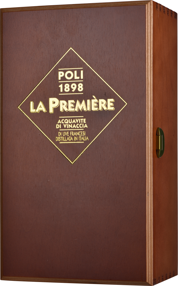 Poli Grappa La Première Acquavite di Vinaccia 0,7 Liter in Holzkiste