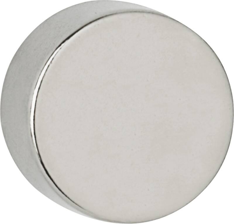Maul Neodymium Rund Magnete Silber 8 kg Tragfähigkeit 15 mm 4 Stück