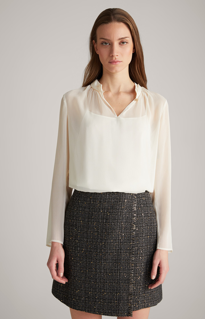 Chiffon-Bluse in Creme