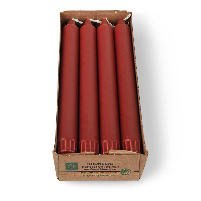 Vie Eco Kronelys 8-pk 24 cm 8 timer eco rust