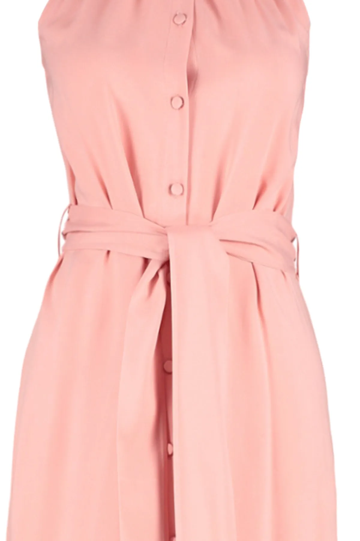 Trendyol Collection  Dusty Rose – Gewebtes Midi-Hemdkleid mit Gürtel TWOSS19XM0112