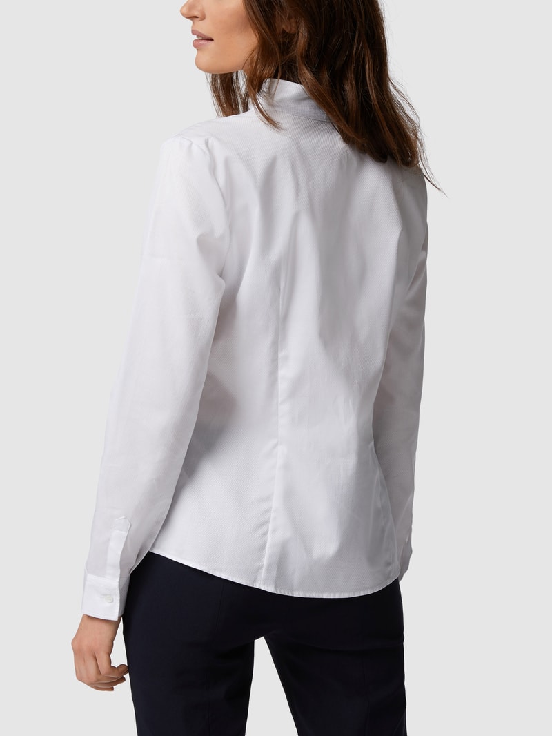 Bluse aus Baumwolle mit Kelchkragen Modell 'Amelia' in weiß