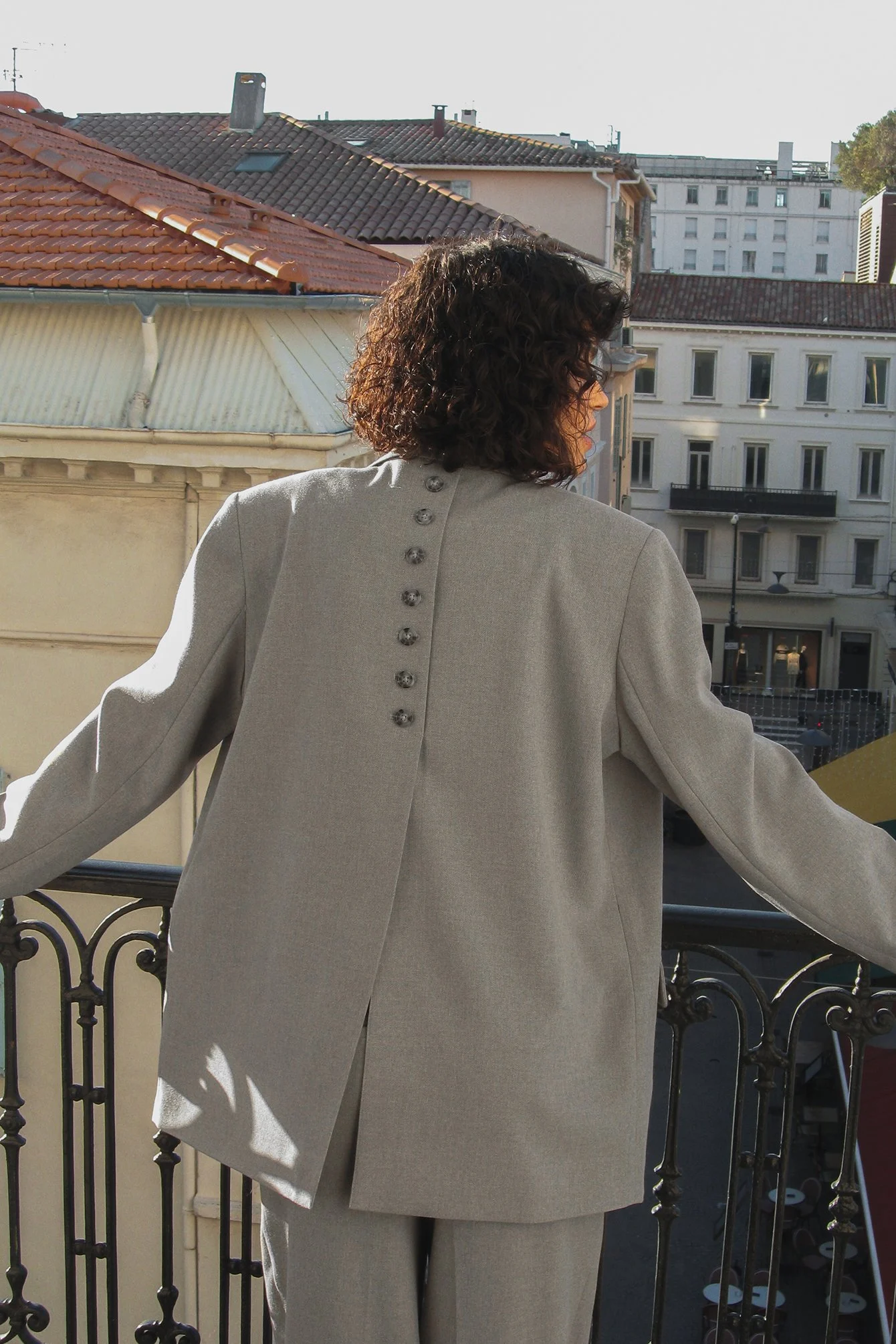 Oversize-Blazer aus Melange