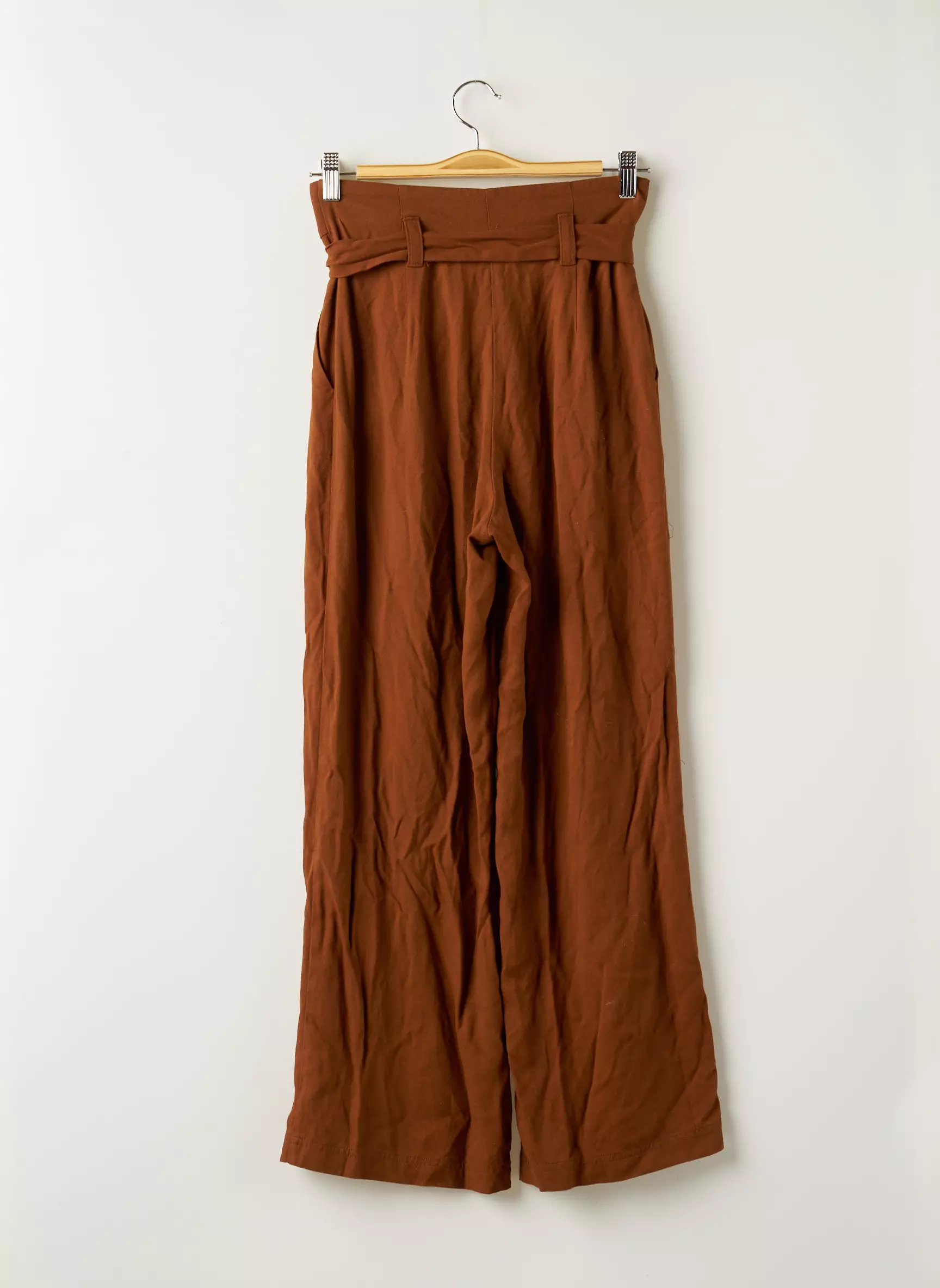 Chemins Blancs Pantalons Larges Femme couleur marron