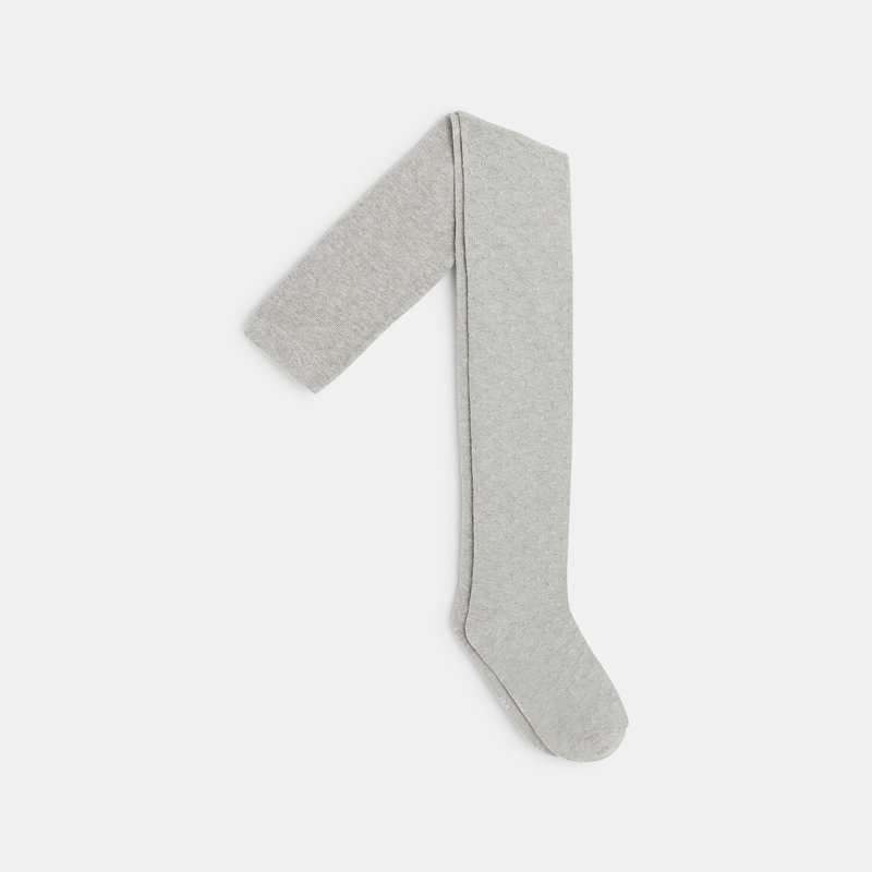 Collant en tricot fantaisie gris fille