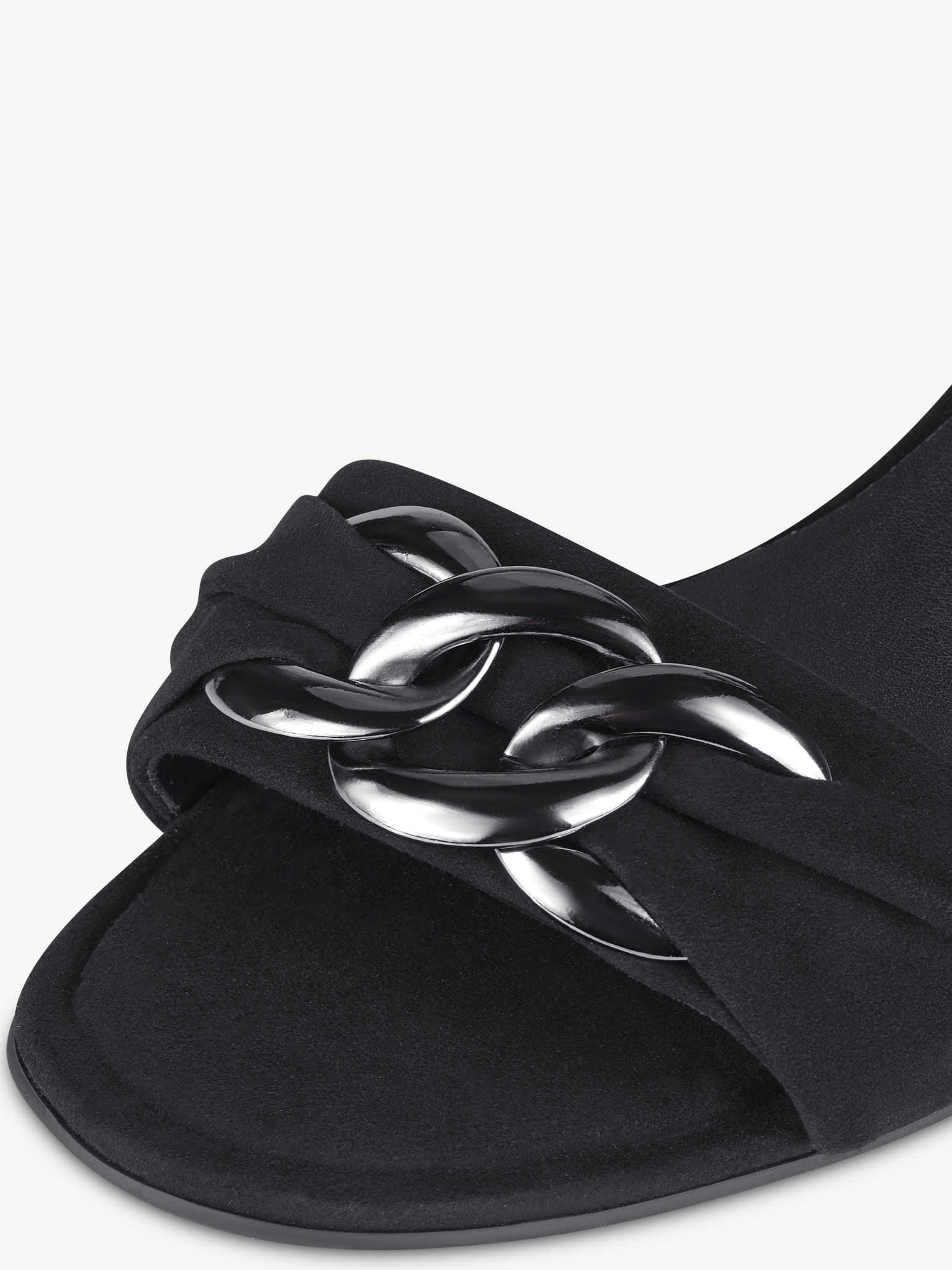 Sandale à talon en cuir - noir