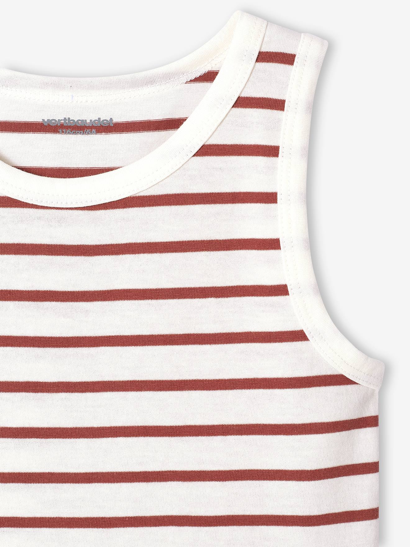Vertbaudet 2er-Pack Jungen Trägershirts, Palmen Oeko-Tex - pack weiß