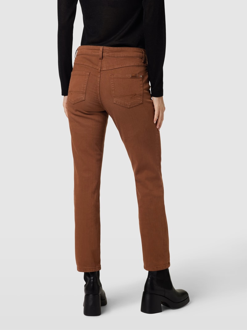 Straight Fit Jeans im 5-Pocket-Design Modell 'CORA' in cognac
