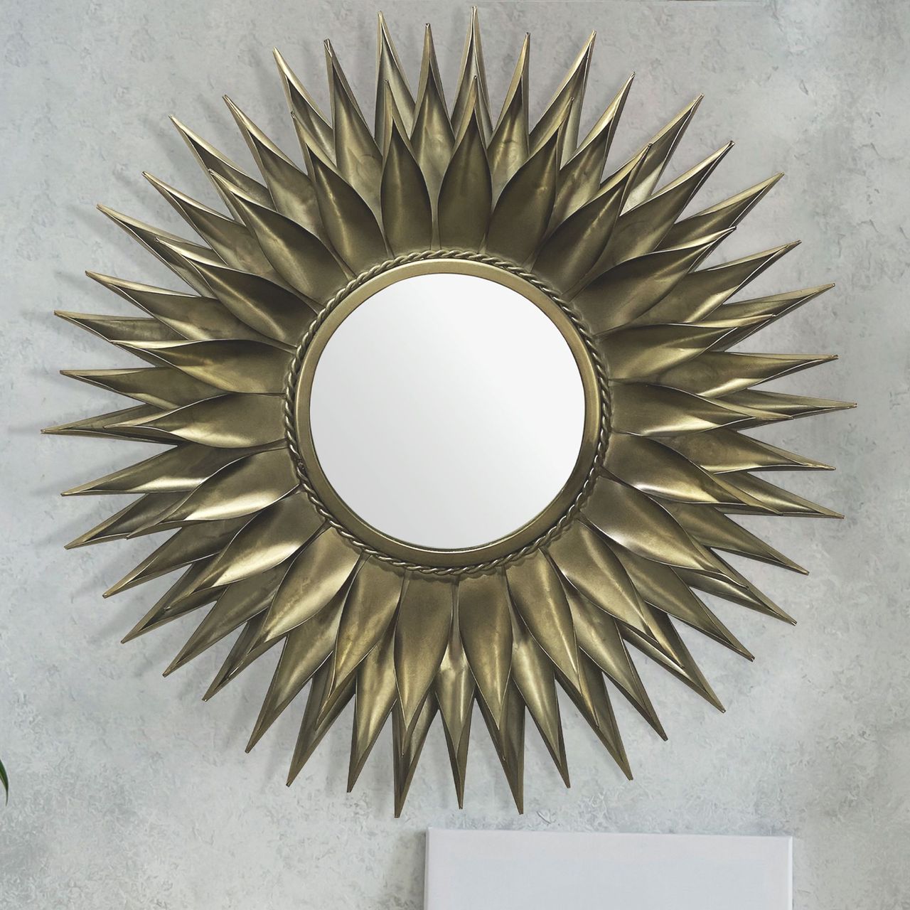 Wohnling Wandspiegel Sonne 74 cm Metall