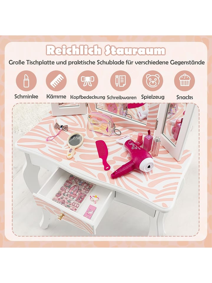 COSTWAY 2 in 1 Schminktisch in Weiß günstig kaufen 97 cm