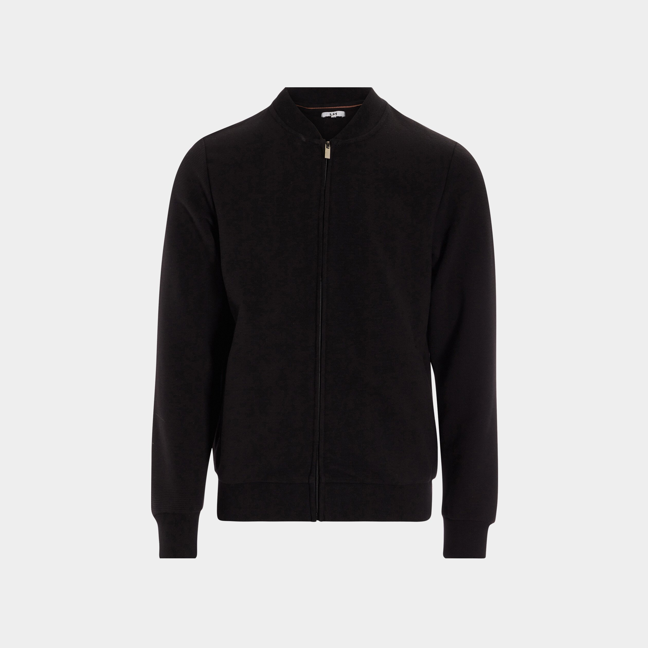 Gilet manches longues zippé noir homme | La Halle