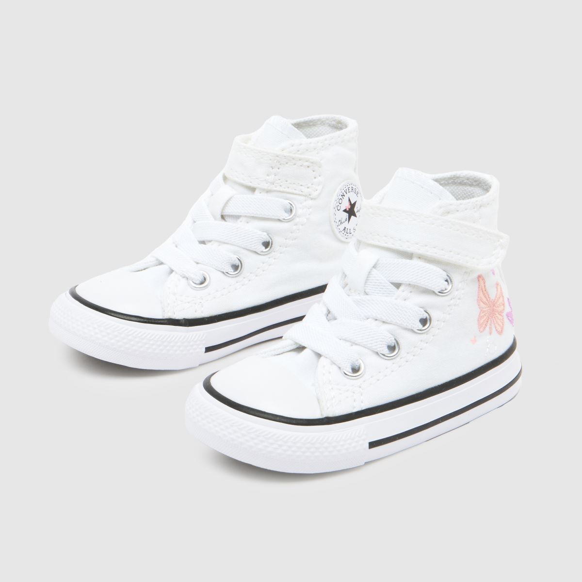 Converse vita & lila All Star Hi 1v flickor småbarnsskor