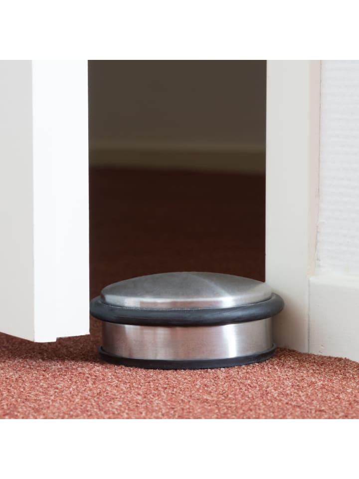 relaxdays 4 x Türstopper in Silber/ Schwarz - (H)4,5 x Ø 10,5 cm günstig kaufen onesize