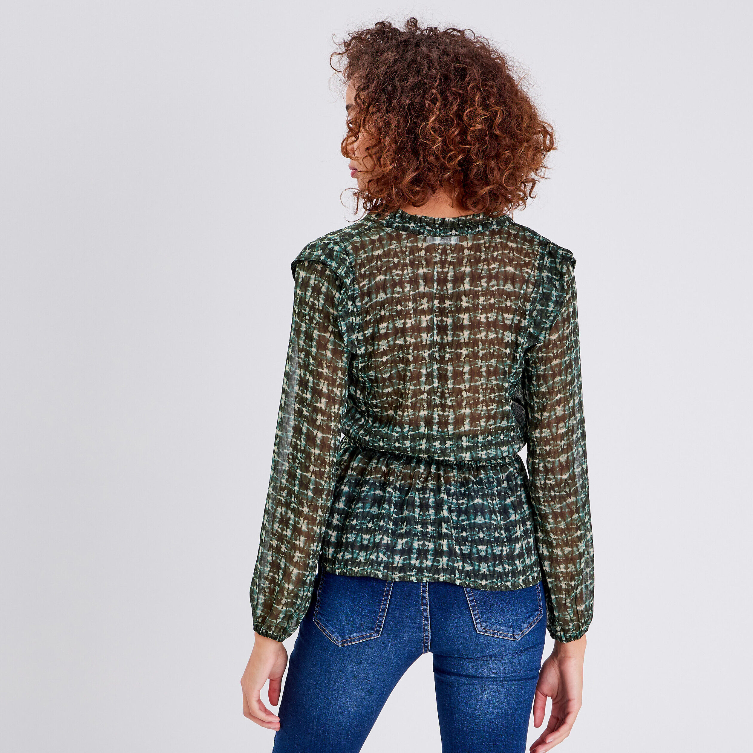 Blouse manches longues blanc femme | Cache Cache