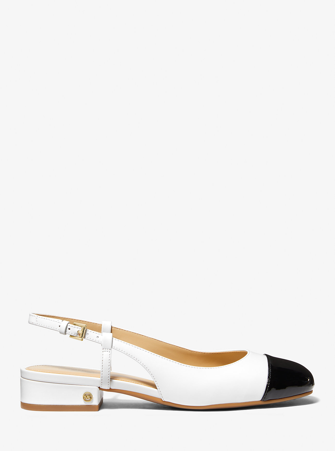 Perla Slingback Flats i skinn - OPTIC WHITE